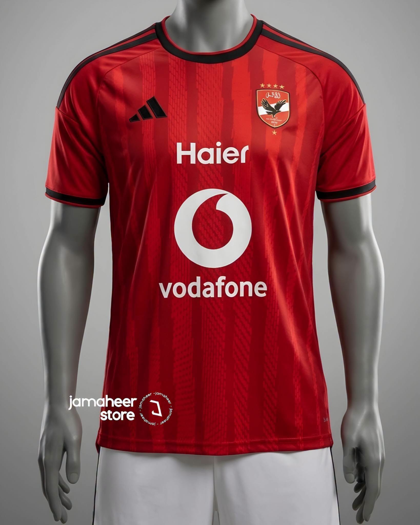 Red Al Ahly home shirt on a mannequin